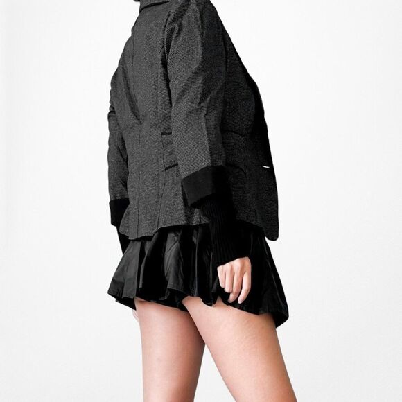 Vintage Y2K Iz Byer Gray Houndstooth Cropped Button Front Blazer Size XS/S - Picture 4 of 8